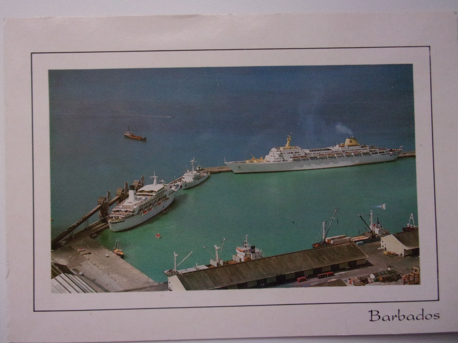 Vintage Deep Water Harbour Bridgetown Postcard - $2.99