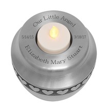 Candle Heart Pewter Toddler Urn - £71.90 GBP