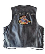 Milwaukee Motorcycle Clothing Co Men L Leather Skull Biker Vest Embroide... - £48.05 GBP