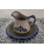 Vintage Loomco ~ Blue Spongeware ~ Pitcher &amp; Basin Set ~ Home Decor ~ Ce... - $49.11 CAD