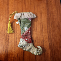 Vintage Wayne M Kleski 11&quot; Beaded Ornate Christmas Stocking - £33.19 GBP