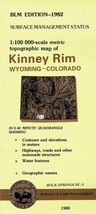 Kinney Rim, Wyoming-Colorado USGS BLM Edition Surface Management Topogra... - £10.11 GBP