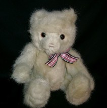 12&quot; Vintage Gund Toby 1986 Jointed Gray Teddy Bear Bow Stuffed Animal Plush Toy - £18.65 GBP