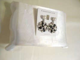 Charter Club Silver-Tone Crystal Kiska Pearl Cluster Clip-On Earrings F328 $44 - £13.03 GBP