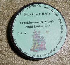 Deep Creek Herbs Frankincense &amp; Myrrh Solid Lotion Bar - 3 fl. oz. - New! - £14.23 GBP