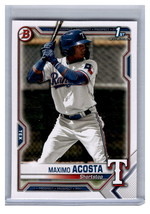 2021 Bowman Baseball #BP-7 Maximo Acosta 1st Prospect Card Texas Rangers - £1.01 GBP