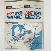 1969 Penn Central Railroad Passenger Train East West Schedule Time Table - $8.99