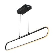 JONATHAN Y Ned 39&quot; Dimmable Adjustable Integrated LED Black Metal Linear Pendant - £99.99 GBP