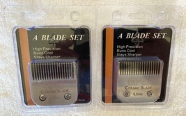 2 Hair Trimmer Blade Sets 4FC 9.5mm &amp; 5FC 6.3mm Ceramic Blades ~ New NIP - £31.45 GBP