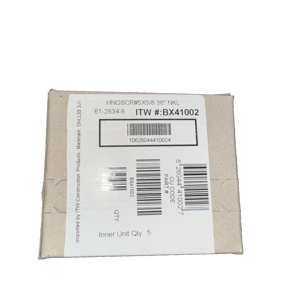 Carton of 5 Packs of Hinge Screws Nickel Plated (38 Per Pack) #5 x 5/8&quot; - $5.73
