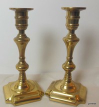 Vintage Set of 2 Brass Candle Sticks 7.5&quot; Made in Portugal by Valsan - £38.25 GBP