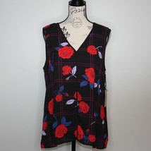 Halogen Women&#39;s V-Neck Shell Floral Tank Top size L NWT - £14.90 GBP