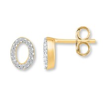 0.15Ct Imitación Diamante 14k Oro Amarillo Chapado Open Forma Ovalada Dormilonas - £40.92 GBP