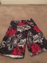 1 Pc Hang Ten Boys Floral Print Board Shorts Attached Brief Liner Swim Size XL - £24.78 GBP