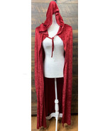 Velvet Hooded Cloak Red Cape Costume Cosplay Halloween Party 51 In From ... - $23.44 CAD