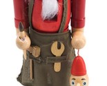 Wooden Christmas Nutcracker,14&quot;,TOY MAKER IN SANTA HAT WITH PINOCCHIO,Ri... - $39.59