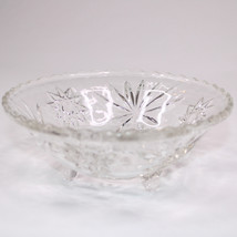 Early American Prescut Star Of David By Anchor Hocking Clear Glass 3 Footed Dish - £8.46 GBP