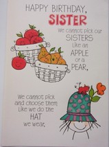 Vintage Hallmark Happy Birthday Sister Humor Tri Card 1983 Used - £2.39 GBP