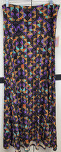 NEW LuLaRoe Medium Black Purple Brown Green Aztec Geometric Slinky Maxi Skirt - £34.70 GBP