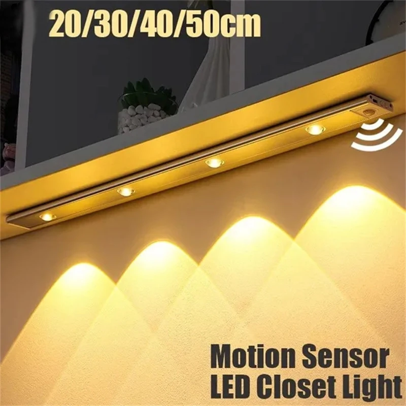 T motion sensor light led closet light rechargeable wireless closet cabinet night light thumb200