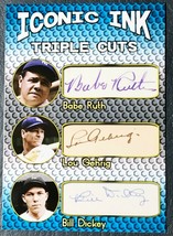 Iconic Ink Triple Cuts Facsimile Autograph - Babe Ruth, Lou Gehrig, Bill Dickey - £1.98 GBP
