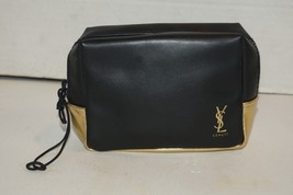 Yves Saint Laurent Beaute YSL black gold Makeup cosmetic Bag Pouch case clutch - £21.28 GBP