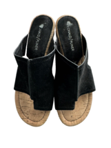 STUART WEITZMAN 7.5 M suede and cork wedges heels shoes sandals Italy black - $72.99