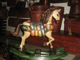 Rocking horse,hand painted and carved,cedarwood  - £143.21 GBP