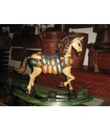 Rocking horse,hand painted and carved,cedarwood  - £145.83 GBP