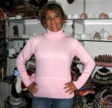 Pink turtleneck,Sweater made of pure Alpacawool  - £58.19 GBP