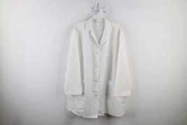 Vtg 70s Streetwear Womens 16 Distressed Work Mechanic Lab Coat Jacket Wh... - $69.25