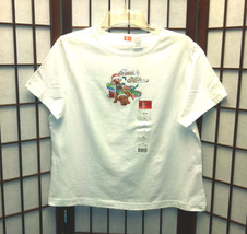 NWT Christmas tee shirt sz 2XL short sleeves white with puppies dogs - £2.34 GBP