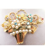 14k Yellow Gold Stick Pin Collection Flower Basket Brooch (#J644) - $2,951.78 CAD