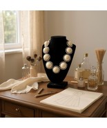 J. Crew J.Crew Statement Necklace Rhinestone Pink Coral Gold Tone Chain - $466.91 MXN