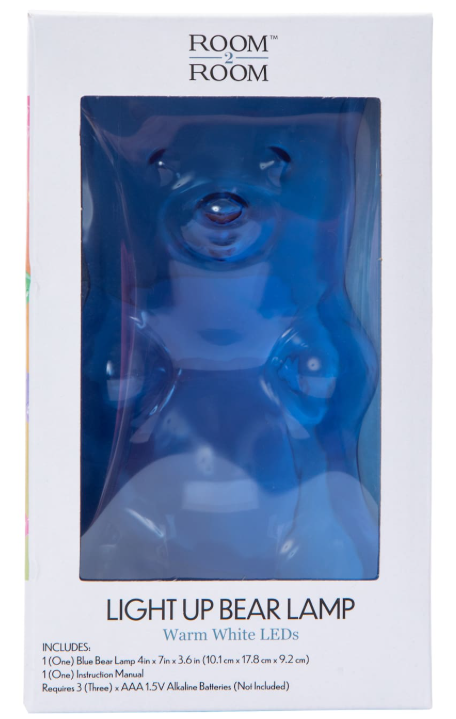 Light-Up Bear Lamp 4in x 7in Blue New - $10.44