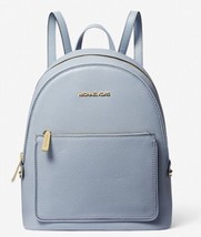 Michael Kors Adina Medium Pebbled Leather Backpack Pale Blue - $232.47