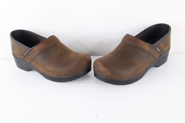 Dansko Womens EU 40 US 9.5 10 Distressed Leather Chunky Mules Clogs Shoe... - $79.15