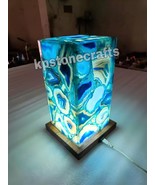 Blue Agate Stone Lamp, Dining Area Modern Geode Lamp, Father Day Gifts F... - £231.66 GBP+