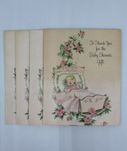 Vintage 1950s 1960s Thank You Shower Gift Baby Hallmark Scrapbook Epheme... - $6.89