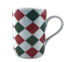 Williams Sonoma Vintage Coffee Mug 8 Fl oz Harlequin Diamond Pattern Ceramic Cup - £23.22 GBP