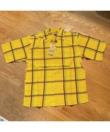 Vivid Bright Yellow Plaid Canvas Button Up Shirt Regal Wear Mens Sz L NE... - $18.45 CAD
