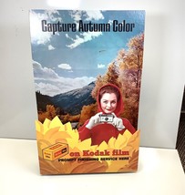 Vtg 60s Kodak Camera Film Autumn Red Riding Hood Store Display Advertising Sign - £69.87 GBP