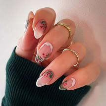 24Pcs Christmas Collection Almond False Nails - $9.95