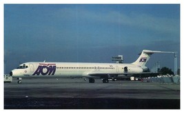 AOM French Airlines McDonnell Douglas MD 83 at Paris France Airplane Postcard - £4.64 GBP