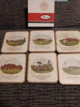 6 Famous British Golf Club Coasters 4.125&quot;  Square Pimpernel Acrylic Cor... - $7.92