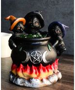 Witching Hour 3 Wiccan Kitten Cats By LED Potion Triple Moon Cauldron Fi... - $491.15 MXN