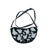 Nwt- Tiana Designs fully beaded Leather Strap White Flower with black cr... - $227.58