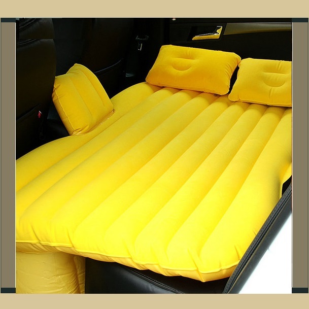 Yellow Inflatable Backseat AirBed Mattress Fits Cars SUV & Trucks w/ Air Pump
