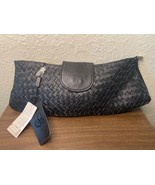 Anthropologie CHOCOLAT BLU  Woven Black Leather Clutch Purse - $64.35