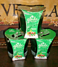 (3) Glade SPARKLING SPRUCE GLASS JAR CANDLES HOLIDAY SCENT 3.8 oz each c... - $17.59